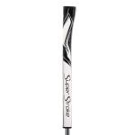 SuperStroke Zenergy Pistol 1.0PT Golf Putter Grip with No Taper Enhanced SPYNE Technology, New Multi-Zone Texturing and Tech-Port, Black/White