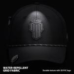 NJF Golf™ Hat Unisex Phantom PRO X Black, Adjustable Snapback USA Caps Golf Hat with Tee Holder, Breathable Golfing Hats, Includes 3 Tees and 1 Marker, Quick-Dry Moisture-Wicking Design