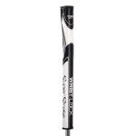 SuperStroke Zenergy Pistol 1.0PT Golf Putter Grip with No Taper Enhanced SPYNE Technology, New Multi-Zone Texturing and Tech-Port, Black/White