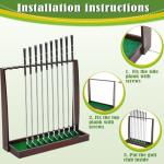 Lenwen Holds 13 Clubs Wooden Golf Putter Stand Golf Club Holder Stand Wooden Display Rack Floor Display Rack Club Organizer for Storage Sports Indoor Home Office Simulator Garage (Brown)