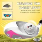 PGM Junior Golf Clubs Set Right Handed - Oversized Sweet Spot 360cc Driver - Lightweight Graphite Shafts - Golf Stand Bag