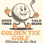 Golden Tee Golf T Shirt for Men & Women Welcome to The Club Natural Graphic Crew Neck, Short Sleeve Tee - Vintage Style