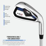 PGM 14 Pieces Men's Complete Golf Club Set - Full Set with 460cc Driver, Fairway, Hybrid, Irons, Putter & Headcovers - Right Handed - Ideal for Beginners -Steel(Without Golf Bag)