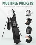 RIOROO Golf Stand Bag, Lightweight Par 3 Golf Bag Holds Up to 7 Clubs with Two Way Dividers Cooler Pocket Shoulder Strap and Multiple Storage Pockets for Men and Women