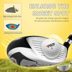 PGM Junior Golf Clubs Set Right Handed - Oversized Sweet Spot 360cc Driver - Lightweight Graphite Shafts - Golf Stand Bag