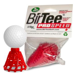 BirTee Golf Tees - PRO Speed Plus with Flexibility & Durability - 8 Pack. Indoor Golf Tees/Golf Simulator Tees/Winter Plastic Golf Tees (Red)