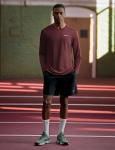 Nike Men's Miler Dri-Fit UV Long-Sleeve Running Top, Burgundy Crush/Reflective Silver, X-Large