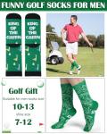 ShinyMatch 12 Pair Men's Golf Socks Bulk Fathers Day Gift Novelty Text Design Funny Golf dad Birthday Gift for Men Size 10-13 for Sport Male Lovers