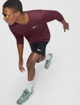Nike Men's Miler Dri-Fit UV Long-Sleeve Running Top, Burgundy Crush/Reflective Silver, X-Large