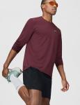 Nike Men's Miler Dri-Fit UV Long-Sleeve Running Top, Burgundy Crush/Reflective Silver, X-Large