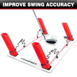 CHAMPKEY Magnetic Golf Swing Trainer - Swing Plane Training Aid - Improve Swing Accuracy and Skills for Indoor and Outdoor Training (Red)