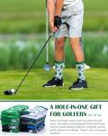 ShinyMatch 12 Pair Men's Golf Socks Bulk Fathers Day Gift Novelty Text Design Funny Golf dad Birthday Gift for Men Size 10-13 for Sport Male Lovers