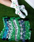 ShinyMatch 12 Pair Men's Golf Socks Bulk Fathers Day Gift Novelty Text Design Funny Golf dad Birthday Gift for Men Size 10-13 for Sport Male Lovers