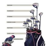 Wilson Women's Profile Complete Golf Set with Cart Bag - Right Hand, Petite, Ladies, Navy/Rose Gold/Silver