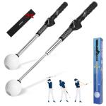 CUBEDAY Retractable Golf Swing Trainer, Grip Trainer with Arm Band for Right-Handed Golfers -Portable Golf Training Aid with Click Feedback for Indoor/Outdoor Practice - Ideal for Beginners