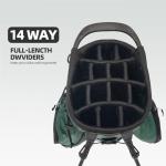 Golf Stand Bag 14 Way,Lightweight Golf Bags Full-Length Dividers,7 Zippered Pockets and Rain Cover,Durable Golf Bags for Men Women Green, Free Shoe Bag