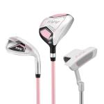 KVV Junior Golf Clubs Set Ages 3-5, Complete Kids Golf Set with Lightweight Stand Bag, Fairway, Iron & Putter Right Handed for Girls & Boys (Pink, Ages3-5)