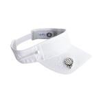 BONK Golf Visor - Tee Holder with Tees & Bill Magnet with Ball Marker - Lightweight Golf Hats for Women - White