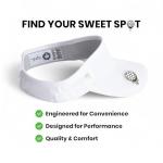 BONK Golf Visor - Tee Holder with Tees & Bill Magnet with Ball Marker - Lightweight Golf Hats for Women - White
