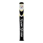 SuperStroke NFL Golf Putter Grip, Pittsburgh Steelers (Mid Slim 2.0) | Cross-Traction Surface Texture and Oversized Profile | Even Grip Pressure for a More Consistent Stroke | Non-Slip Grip, Black/Gold (TS040142)