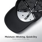 NJF Golf™ Hats Men – Breathable Golf Caps for Men with Tee Holder & Clip-On Magnetic Ball Marker, Lightweight Adjustable Rope Mens Cap, Snapback Hats for Mens, Moisture-Wicking Golfing Gear - Black