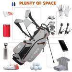 LOVACE 14-Way Golf Stand Bag, Lightweight Golf Bag with Stand for Men and Women (Grey)