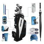 NovaTour Golf Stand Bag - Lightweight Golf Bag with Stand and 7 Way Dividers, Dual Strap, Waterproof Pocket, Insulated Sleeve, Easy-Lift Handles and Swing-Cam Holder (Carbon Black)