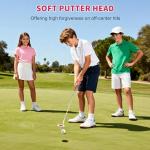 PGM Kids Putter Golf Club Right Handed, Soft Grip Putter with Alignment line for Age 3-8, White Rose Pink JRTUG017