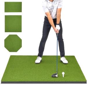 GoSports Golf Hitting Mat Artificial Turf Mat for Indoor/Outdoor Practice Includes 3 Rubber Tees - Standard, PRO, or ELITE