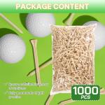 weyleity Bamboo Golf Tees 1000 PCS 3-1/4 inch Length | Bamboo Golf Tees, 7X Stronger Than Wood Golf Tees, Reduce Friction & Side Spin (3-1/4"(1000 Pack))