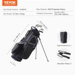 VEVOR Golf Cart Bag with 14 Way Organizer Divider Top, Premium Cart Bag with Stand, Durable Golf Bags with Handles & Dust Cover & Detachable Dual Strap for Men & Women (Black, 10 Pockets)