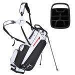 UNIHIMAL Golf Stand Bag with 8 Way Top Dividers, Golf Bags for Men Women, Lightweight Club Bags with Multiple Pockets, Dual Straps (Black White)