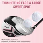 PGM 15 Pieces Women's Complete Golf Club Set – Full Set with 460cc Driver, Fairway Wood, Hybrid, Irons, Putter, Golf Stand Bag - Golf Clubs Women Right Handed - Graphite