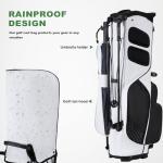 UNIHIMAL Golf Stand Bag with 8 Way Top Dividers, Golf Bags for Men Women, Lightweight Club Bags with Multiple Pockets, Dual Straps (Black White)