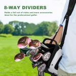 UNIHIMAL Golf Stand Bag with 8 Way Top Dividers, Golf Bags for Men Women, Lightweight Club Bags with Multiple Pockets, Dual Straps (Black White)