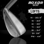 Roxor Golf RXR - Golf Full Iron Sets for Men - Stiff Flex - 4,5,6,7,8,9 Pitching Wedge - Right Handed - Steel Shaft - New Superior Golf Club Iron Set Blades - Standard Length