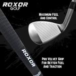 Roxor Golf RXR - Golf Full Iron Sets for Men - Stiff Flex - 4,5,6,7,8,9 Pitching Wedge - Right Handed - Steel Shaft - New Superior Golf Club Iron Set Blades - Standard Length