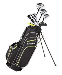Precise M3 Men's Complete Golf Club Set, Includes Driver, Fairway, Hybrid, 6-PW, Putter, Stand Bag, 3 H/C's, Men’s Golf Clubs Full Set Right Handed, Regular, Petite or Tall Size