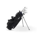 KVV Junior Golf Clubs Set Ages 9-12, Complete Kids Golf Set with Lightweight Stand Bag, Driver, Fairway, Hybrid, Irons, Wedge & Putter Right Handed for Girls & Boys (Black, Ages 9-12)