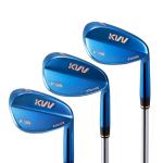 KVV Premium Golf Wedges with Ionized Blue PVD Finish - 52/56/60 Degree 3-Wedge Golf Set-Right-Handed, CNC Milled Face, Wedge Set for Men & Women