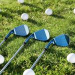 KVV Premium Golf Wedges with Ionized Blue PVD Finish - 52/56/60 Degree 3-Wedge Golf Set-Right-Handed, CNC Milled Face, Wedge Set for Men & Women