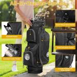 Shopsource Golf Cart Bag, 15 Way Top Lightweight Golf Bag, Golf Club Cart Bags for Men Women with Full-Length Dividers, Dedicated Putter Well, Rain Cover