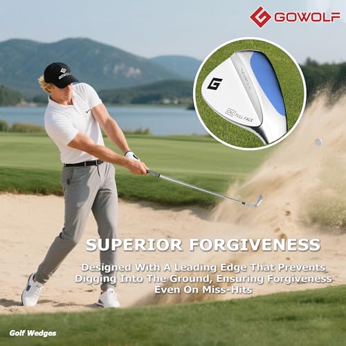 Gowolf 69 Degree Wedge Right Hand - Forged Golf Wedges Full Face for Men, Premium Gap Wedges Sand Wedge Lob Wedge Golf Club for Men, Great Golf Gifts - CNC Milled Face for More Spin (Chrome 69 Degree)