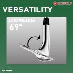 Gowolf 69 Degree Wedge Right Hand - Forged Golf Wedges Full Face for Men, Premium Gap Wedges Sand Wedge Lob Wedge Golf Club for Men, Great Golf Gifts - CNC Milled Face for More Spin (Chrome 69 Degree)