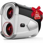 Upgraded 0.5 Second Easily Lock on a Pin Golf Rangefinder with Slope 2X HD Bright LCD, 1500 Yards Range Finder for Golf/Hunting, 7X Magnification with Flag Pole Locking Vibration, Golf Gifts Pcs