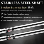 PGM TUG024 CNC‑Milled Low‑CG Golf Putter with Alignment Line & Oversized Grip – Tungsten Counterweight, Stainless Shaft, Men’s Right‑Handed