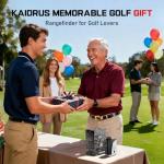 Upgraded 0.5 Second Easily Lock on a Pin Golf Rangefinder with Slope 2X HD Bright LCD, 1500 Yards Range Finder for Golf/Hunting, 7X Magnification with Flag Pole Locking Vibration, Golf Gifts Pcs