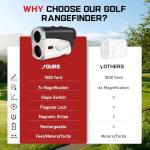 Upgraded 0.5 Second Easily Lock on a Pin Golf Rangefinder with Slope 2X HD Bright LCD, 1500 Yards Range Finder for Golf/Hunting, 7X Magnification with Flag Pole Locking Vibration, Golf Gifts Pcs