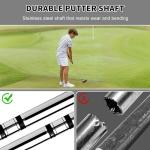 PGM Junior Youth Putter Golf Club Right Handed, Stainless Steel Putter with Enhanced Control for Age 10-15, Black Orange JRTUG006