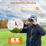 CIGMAN Golf Rangefinder with Slope, 850 Yards Laser Golf & Hunting Rangefinder, Flag Pole Locking Vibration, USB Rechargeable Range Finder with 6X Magnification, Lightweight